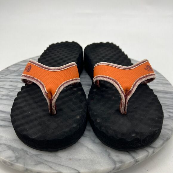 The North Face Sandals Womens 9 Foam Thong Flip Flop Orange Black Slip On - Picture 3 of 14